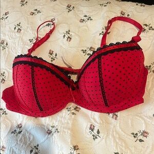 Candie's Red and Black Underwire Bra with Adjustable Straps